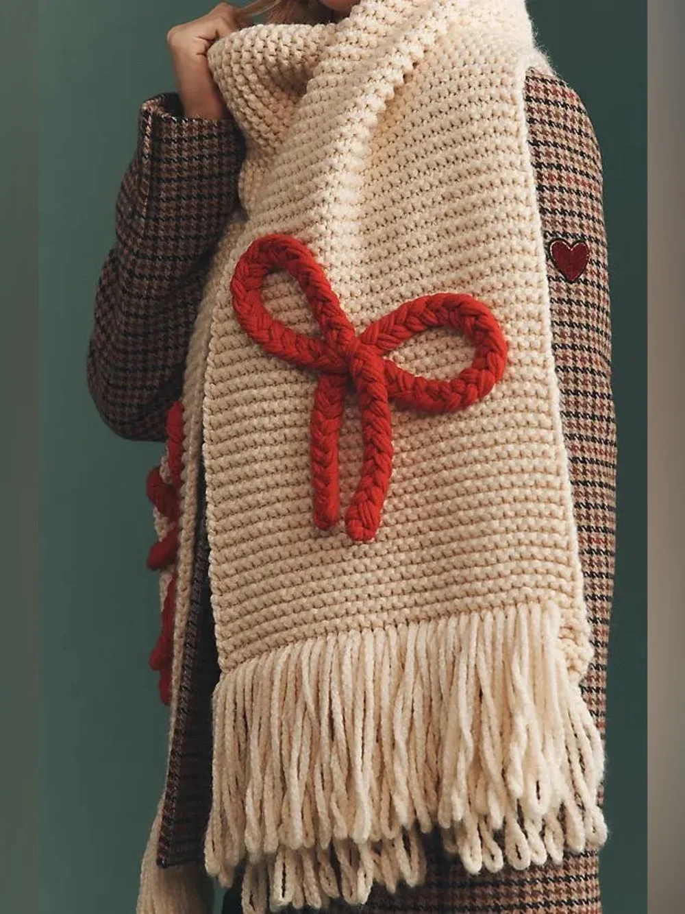 Anthropologie Maeve Chunky Knit Bow Scarf NWT SUPER CUTE!